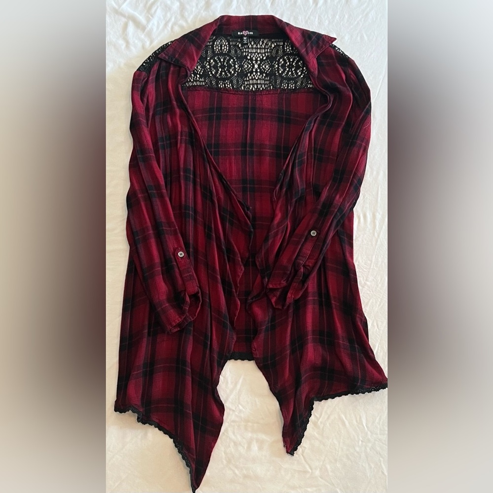 Red Plaid Cardigan